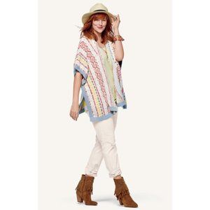 Cabi Siesta Fringe Tassel Poncho Sweater